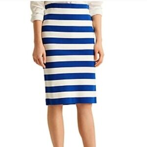 Lauren Ralph Lauren Blue White Stripe Pull On Pencil Skirt Sz XXL Nautical Prepy
